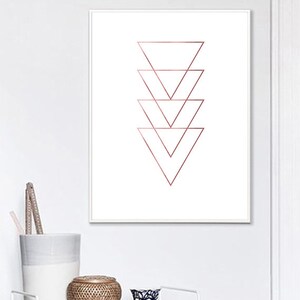 Printable Rose Gold Geometric Wall Art Prints Minimalist - Etsy