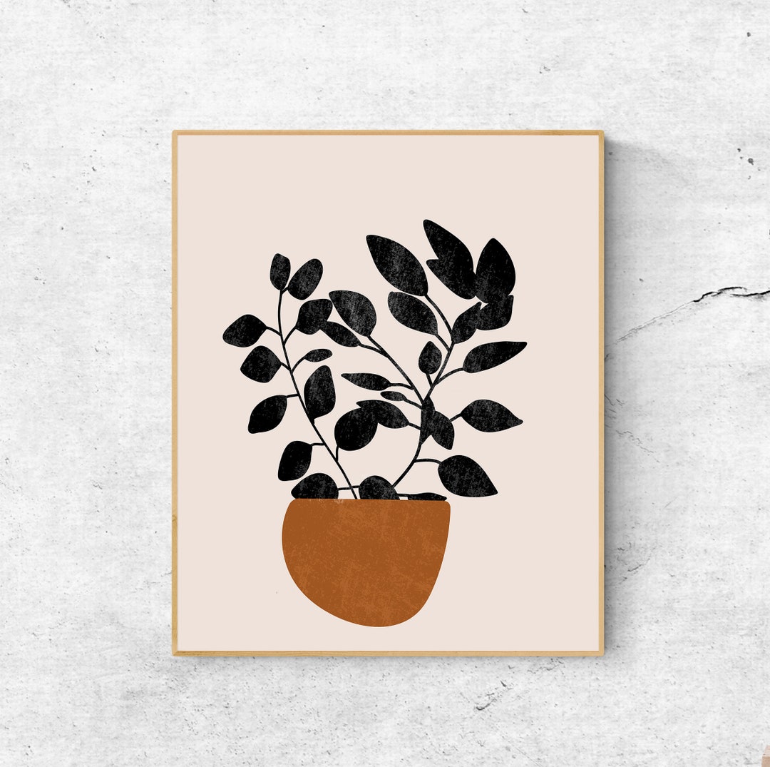 Mid Century Modern Wall Art Print, Terracotta Wall Art Printable Boho ...
