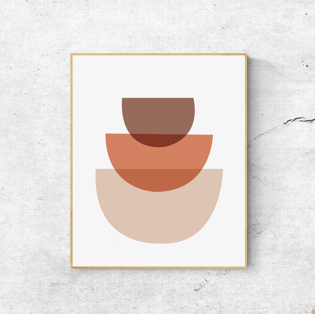 Mid Century Modern Abstract Print: Terracotta Home Decor (digital Print ...