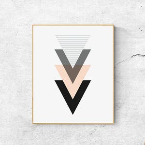 Geometric Triangle Art Print: Scandinavian Minimalist Decor (Digital Download)