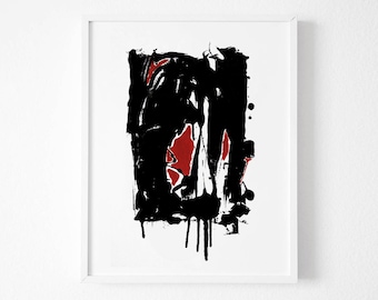 Black and White Abstract Art Print: Modern Wall Decor (Digital Download)