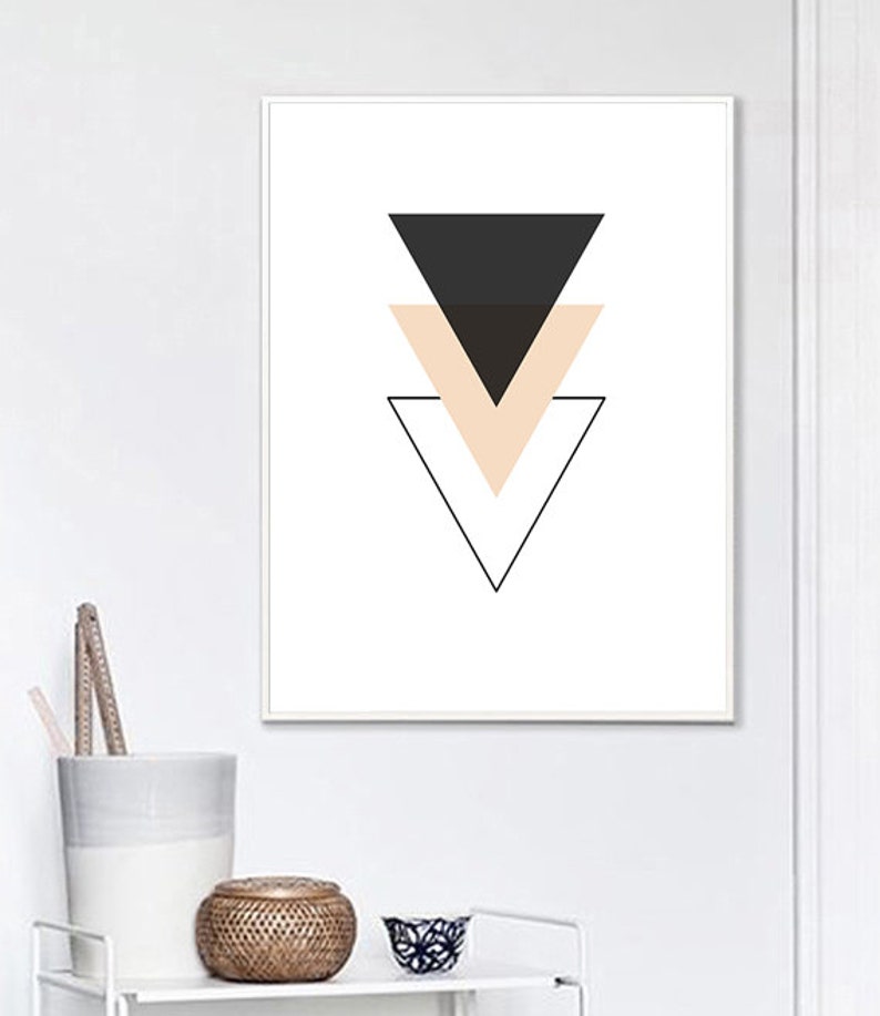 Scandinavian print Geometric wall art prints Large abstract Etsy