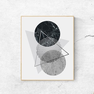 Scandinavian print, Black and white print, Abstract wall art prints, Geometric wall art printable, Scandinavian modern, Digital download art