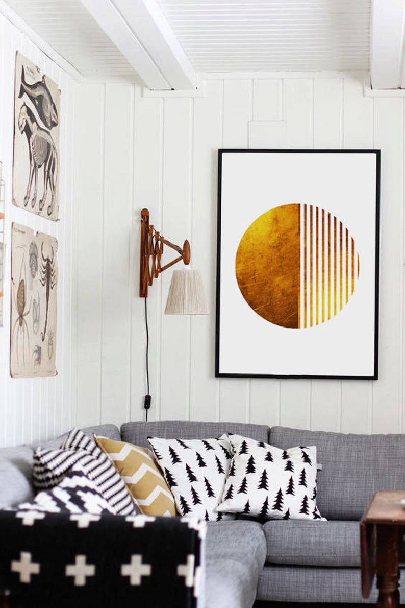 Gold Foil Print Geometric Print Foil Print Gold Foil Art Etsy