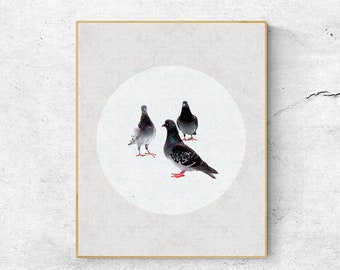 Scandinavian Dove Print: Minimalist Art Poster (Digital Download)