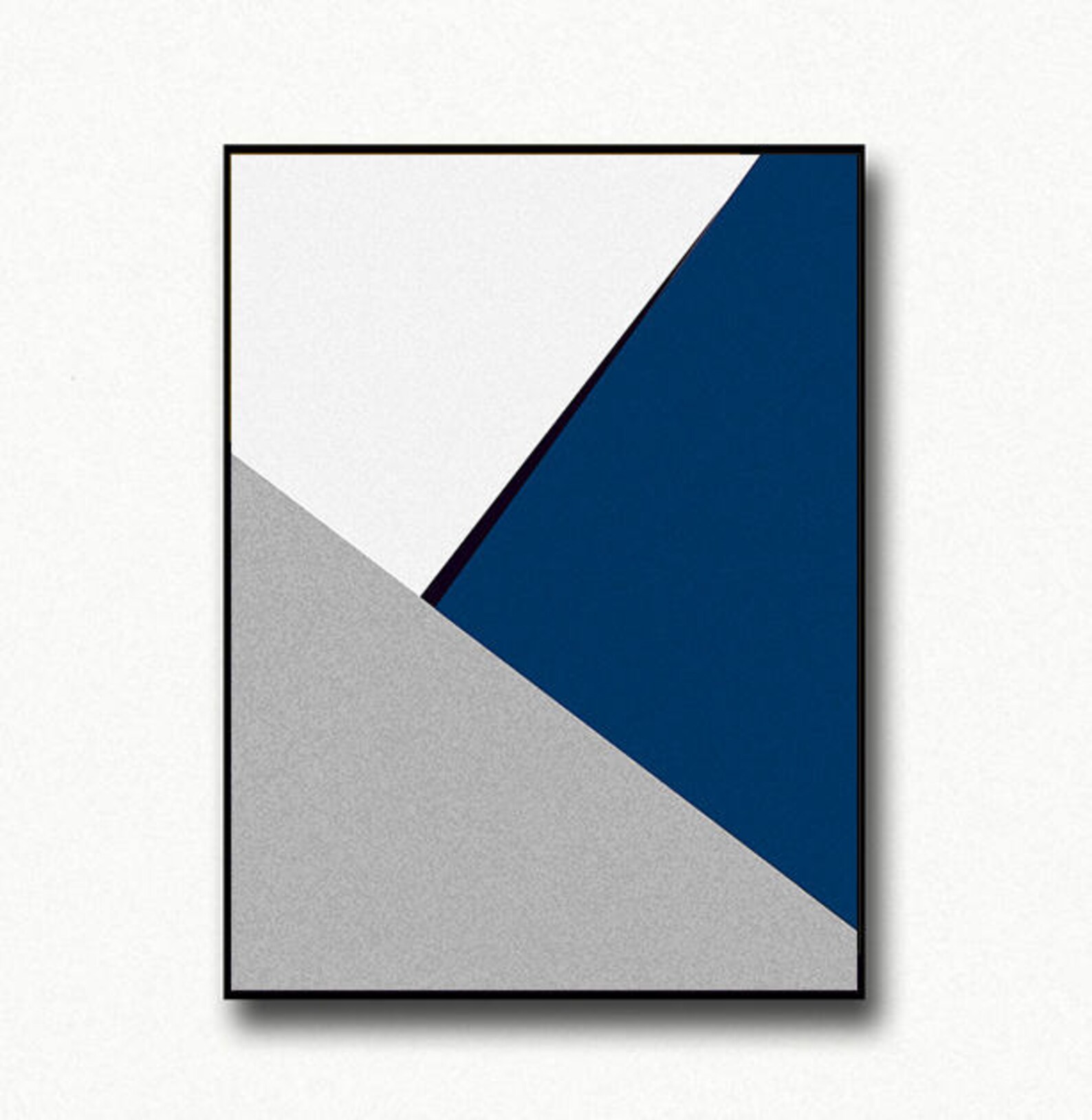 Navy Blue Wall Art Geometric Print Large Wall Art Prints Etsy
