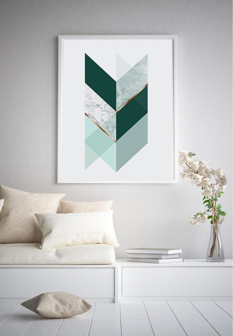 Printable Geometric Wall Art Prints, Abstract Digital Download Art, Large Poster Print, Minimalist Wall Art, Green Prints Instant Download image 10