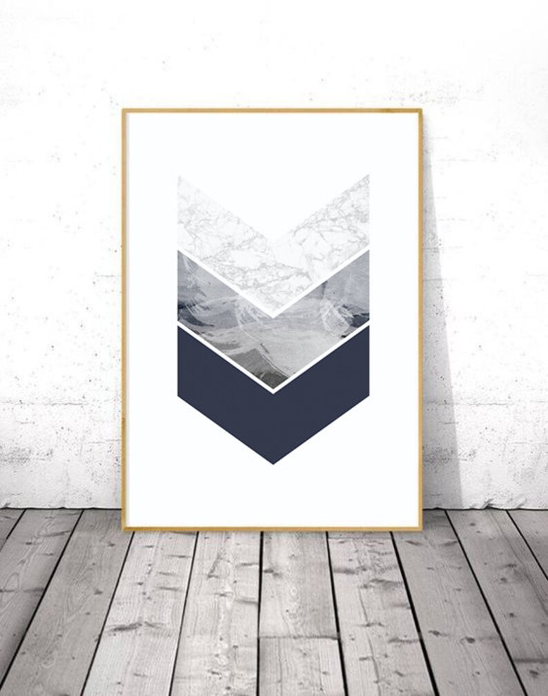 Blue And Grey Wall Art Prints Downloadable Art Prints Navy Etsy