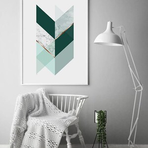 Printable Geometric Wall Art Prints, Abstract Digital Download Art, Large Poster Print, Minimalist Wall Art, Green Prints Instant Download image 9