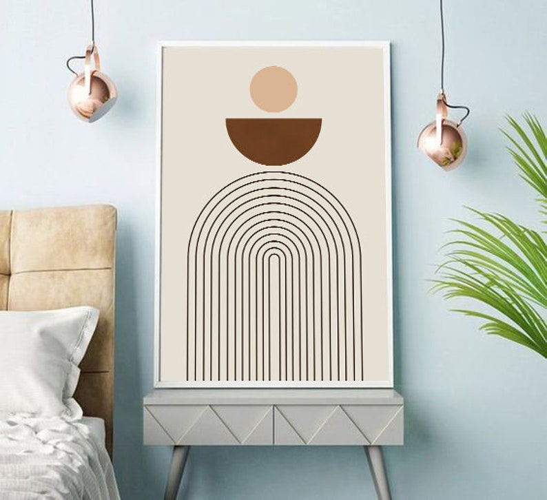 Mid Century Modern Wall Art Printable Modern Wall Art Large Etsy