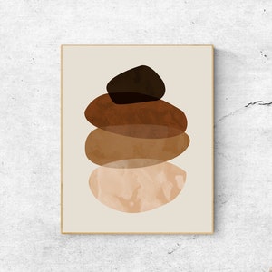 Mid Century Modern Print: Earth Tone Stone Art (Digital Download)