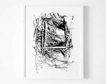 Black and White Abstract Art Print: Modern Wall Decor (Digital Download)