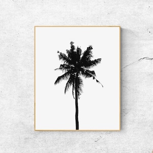 Black and White Palm Tree Print: Botanical Wall Art (Digital Download)