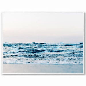 Ozean-Druck, Strand-Druck, Küstendruck, Blauwasser-Druck, Tropischer Druck, druckbare Kunst, Meerlandschaft-Druck, heiterer Druck, Ozeanwellen-Druck