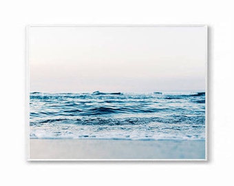Blue Ocean Waves Print: Serene Beach Photography