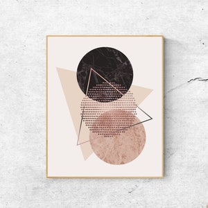 Scandinavian Wall Decor, Printable Wall Art, Rose Gold Abstract Digital Print, Home Decor, Digital Download Minimalist Print, Modern Decor