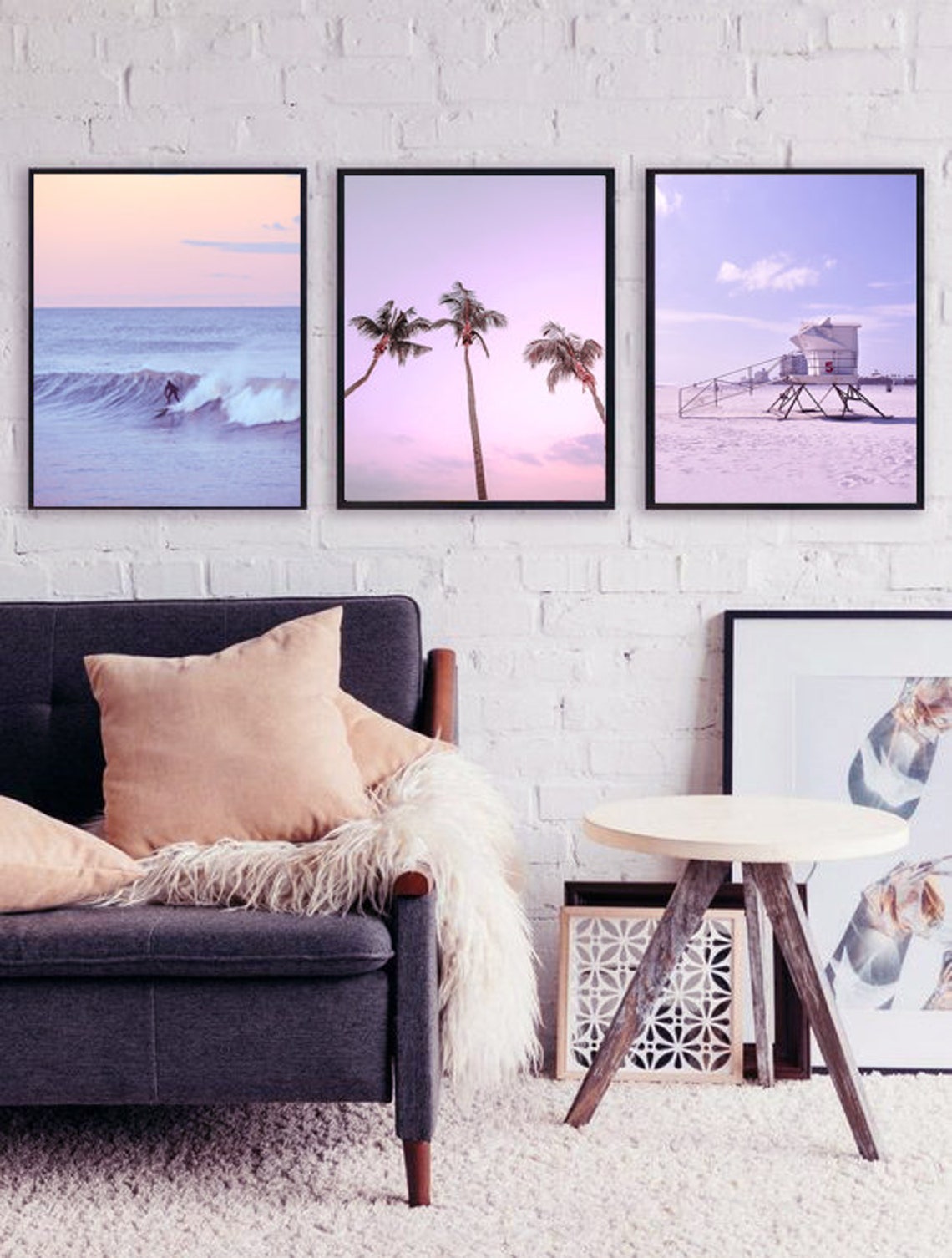 Set Of 3 Beach Print Set Of 3 Prints Wall Art Surf Print Etsy