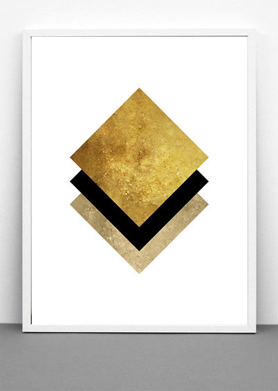 Geometric Art Printable Gold