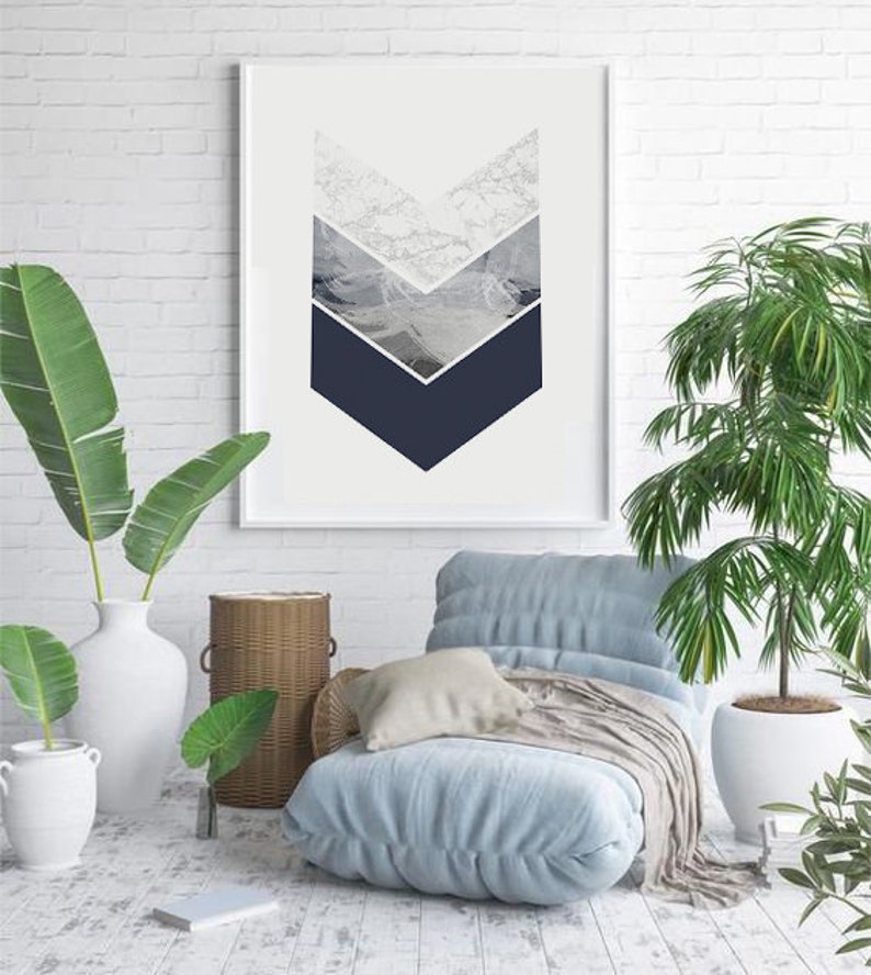 Blue and Grey Wall Art Prints Downloadable Art Prints Navy Etsy