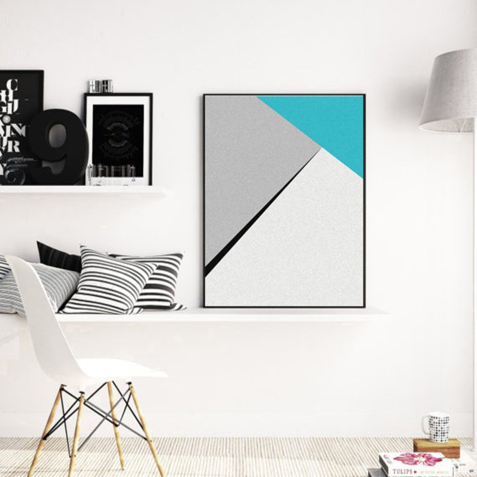 Geometric Wall Art Prints Large Abstract Art Print - Etsy - Large Geometric Art Prints For Sale