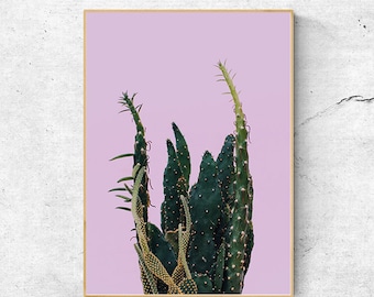 Pink And Green Wall Art Print, Cacti Print, Succulent Print, Cactus Print, Printable Cactus Wall Art, Digital Download Art, Cactus Poster