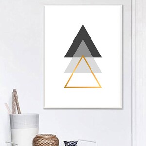 Minimalist Geometric Large Wall Art Prints, Gold Abstract Printable Scandinavian Poster Available In Digital Download image 4