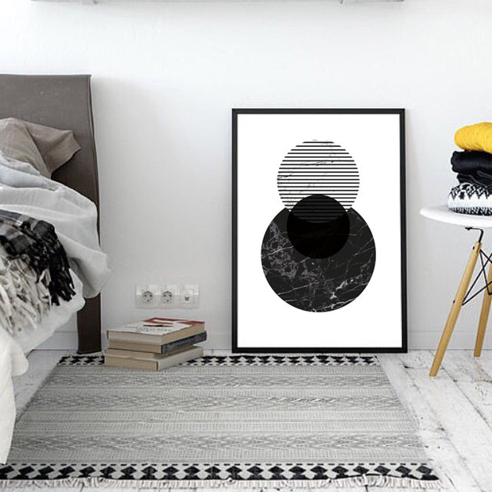 black and white scandinavian art