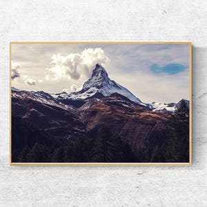 Mountain Landscape Art Print: Scandinavian Nature Wall Decor (Digital Download)