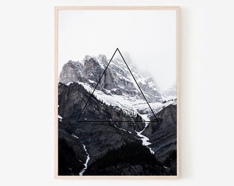 Mountain print, Mountain wall art prints, Landscape print, Large wall art printable, Black and white print, Nature prints, Poster print