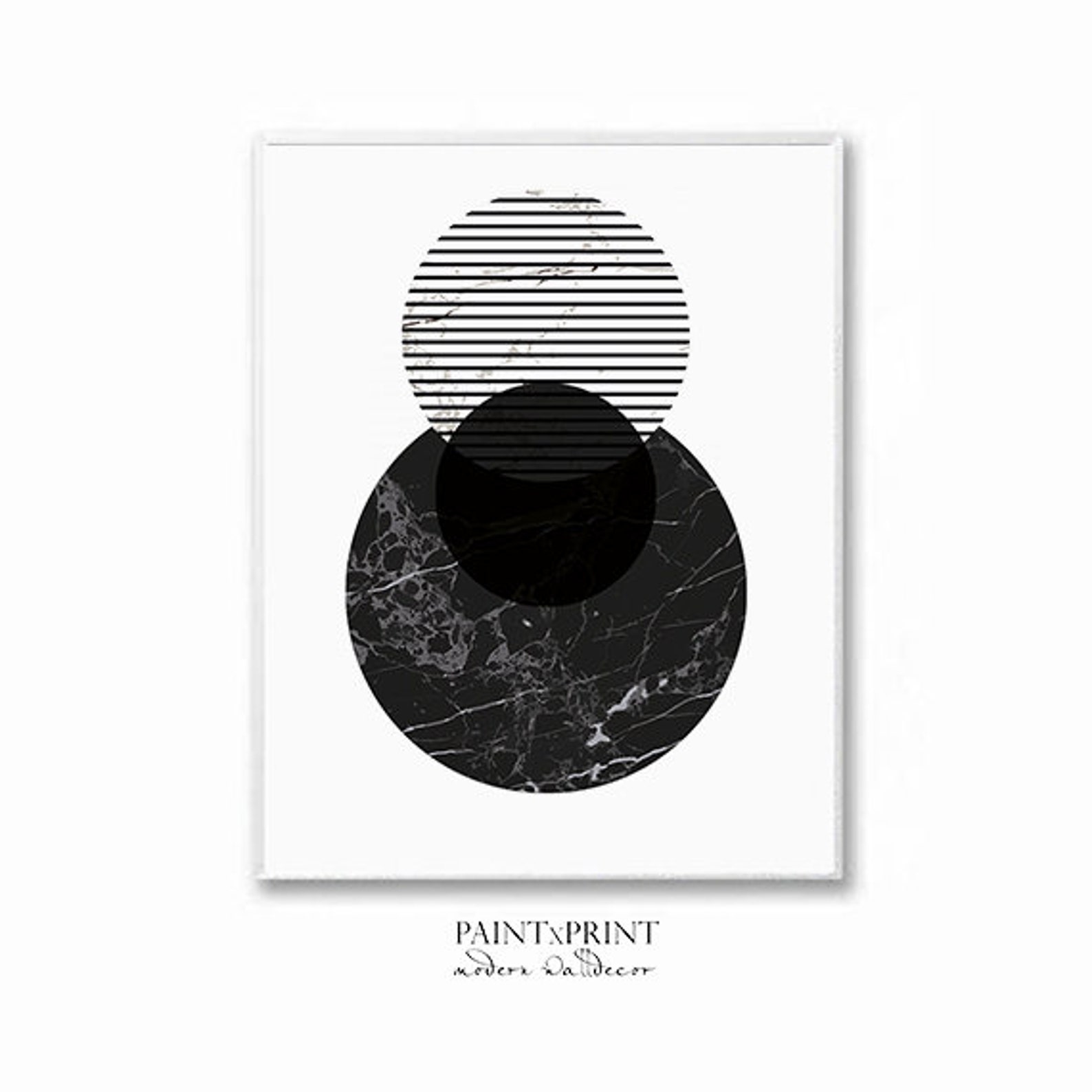 Scandinavian Print Black and White Print Abstract Wall Art | Etsy