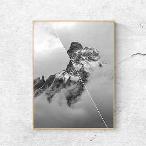 Printable Mountains Photography Wall Art Prints, Instant Download Minimalist Abstract Poster