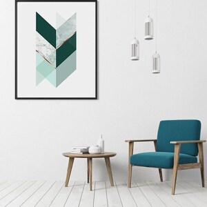 Printable Geometric Wall Art Prints, Abstract Digital Download Art, Large Poster Print, Minimalist Wall Art, Green Prints Instant Download image 7