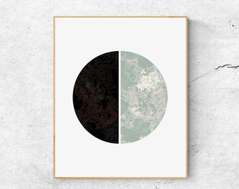 Abstract Geometric Print: Black and White Scandinavian Wall Art (Digital Download)