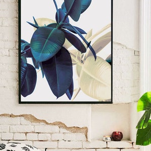 Above Bed Digital Prints Download Wall Art Printable, Tropical Leaves ...