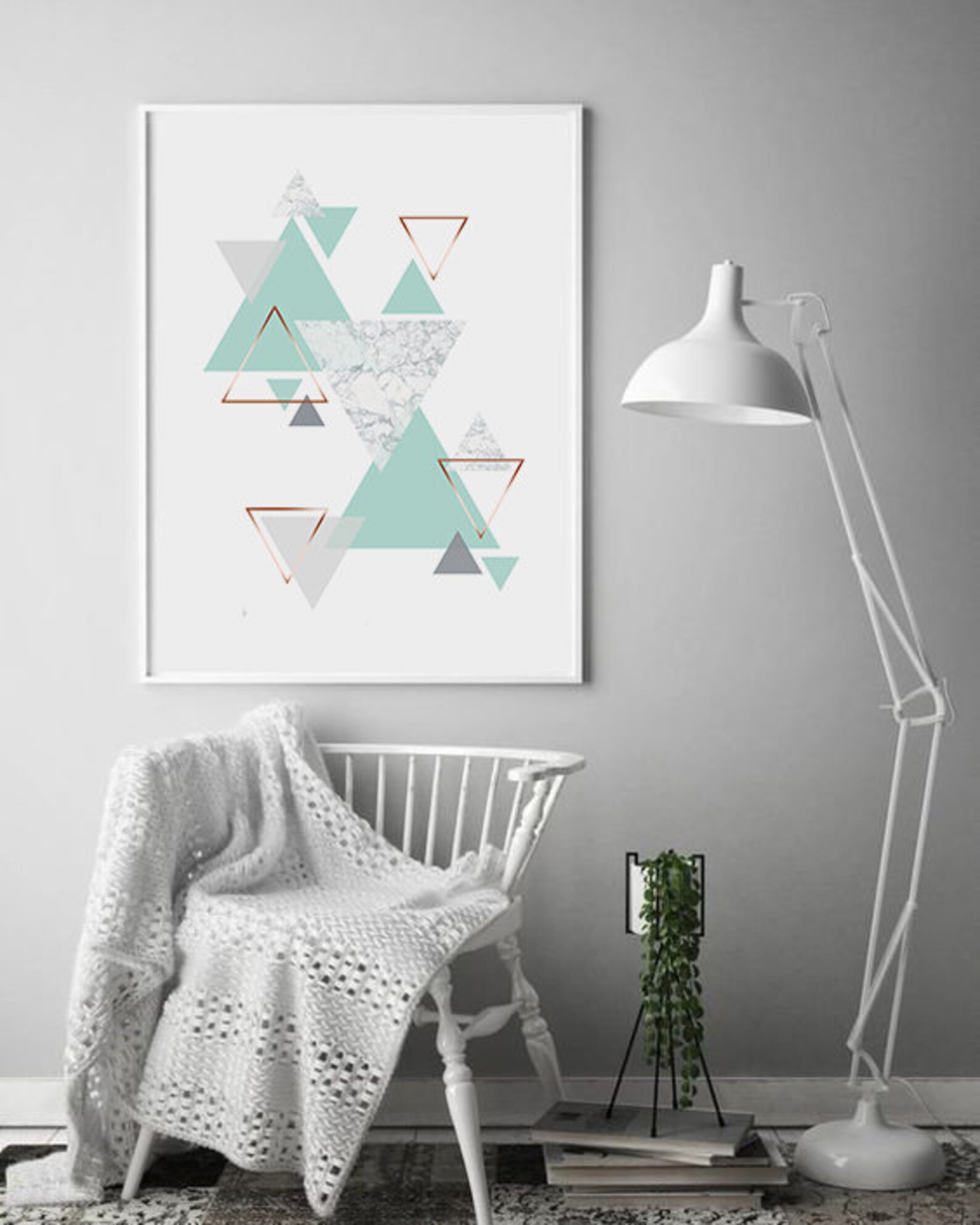 Turquoise and Gold Wall Art Abstract Mint Green Wall Decor Etsy