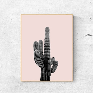 Kaktus Druck, Kaktus Wandkunst, druckbare Kaktus Poster, Wüstenkaktus Druck, Digital Download Kunst, Sukkulenten Druck, Minimalistischer Natur Druck