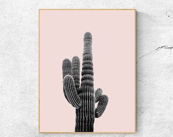 Cactus Wall Art: Desert Print, Minimalist Nature (Digital Download)