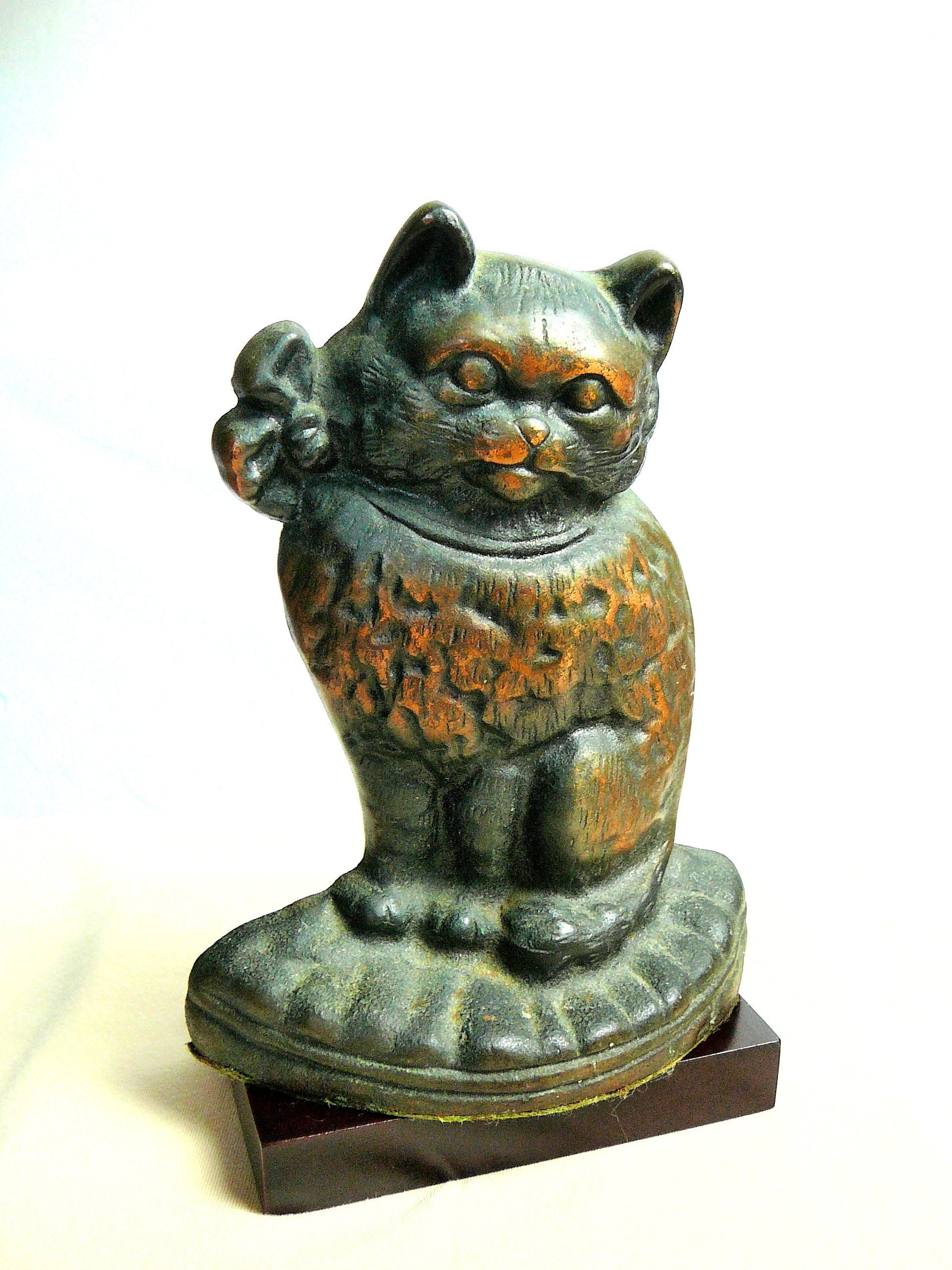 Door Stopper Vintage Black Metal Cat Home Decorative Door Stop Etsy