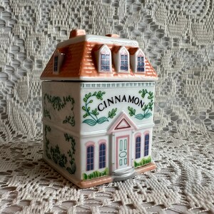 LENNOX SPICE VILLAGE Cinnamon House with Orange Roof Rare White Porcelain 1989 Spice Village Collection Item Collector Gift image 2