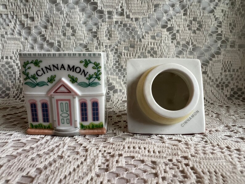 LENNOX SPICE VILLAGE Cinnamon House with Orange Roof Rare White Porcelain 1989 Spice Village Collection Item Collector Gift image 7