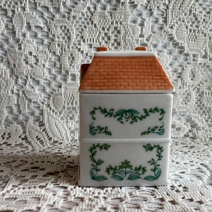 LENNOX SPICE VILLAGE Cinnamon House with Orange Roof Rare White Porcelain 1989 Spice Village Collection Item Collector Gift image 5