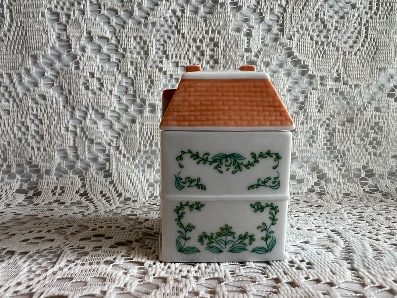 LENNOX SPICE VILLAGE Cinnamon House with Orange Roof Rare White Porcelain 1989 Spice Village Collection Item Collector Gift image 5
