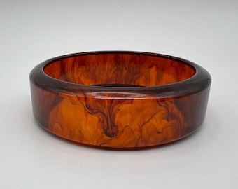 VINTAGE BAKELITE ARMBAND Zeldzame schildpad afgeronde randen platte binnenkant wortel bier armband sieraden ex Cond-collectie verzamelaarscadeau getest