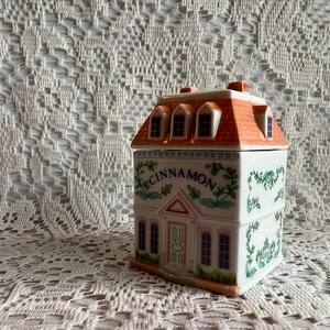 LENNOX SPICE VILLAGE Cinnamon House with Orange Roof Rare White Porcelain 1989 Spice Village Collection Item Collector Gift image 3