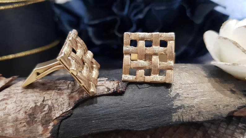 Vintage 14K Gold Cufflinks image 2