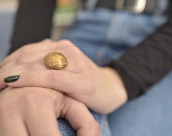 18K Gold Textured Ring