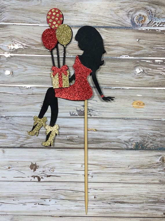 Birthday Cake Topper Girl Sitting Cake Topper Etsy