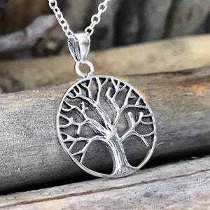Sterling Silver Tree of Life Necklace, Silver Tree of Life Pendant, Sterling Silver Tree-of-Life, Silver Tree of Life CLT030