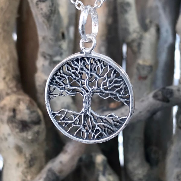 Collier arbre de vie en argent sterling, pendentif arbre de vie en argent, arbre de vie en argent sterling, arbre de vie en argent, 076 MAD