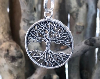 Collar Árbol de la Vida de Plata de Ley, Colgante Árbol de la Vida de Plata, Árbol de la Vida de Plata de Ley, Árbol de la Vida de Plata, MAD076